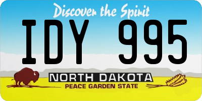 ND license plate IDY995
