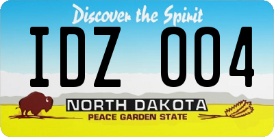 ND license plate IDZ004