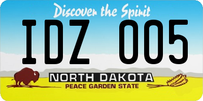 ND license plate IDZ005