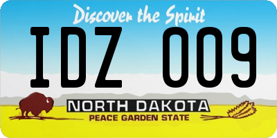 ND license plate IDZ009