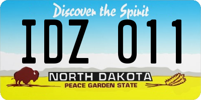 ND license plate IDZ011