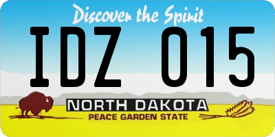 ND license plate IDZ015