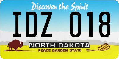 ND license plate IDZ018