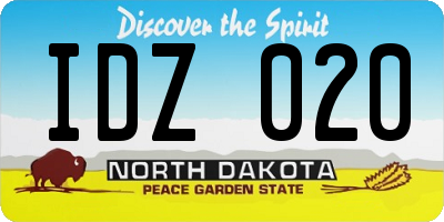 ND license plate IDZ020