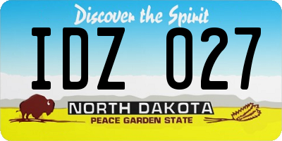 ND license plate IDZ027