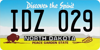 ND license plate IDZ029