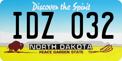 ND license plate IDZ032
