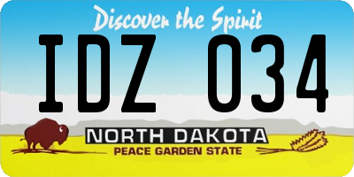 ND license plate IDZ034