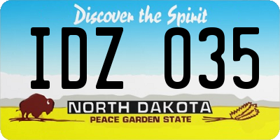 ND license plate IDZ035