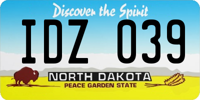 ND license plate IDZ039