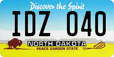 ND license plate IDZ040