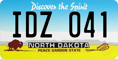 ND license plate IDZ041