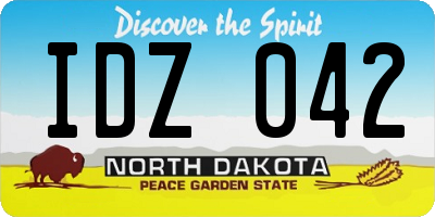 ND license plate IDZ042