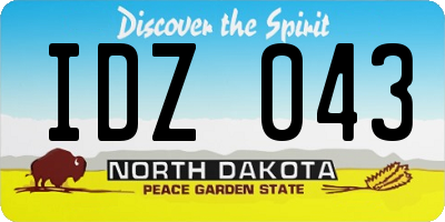 ND license plate IDZ043