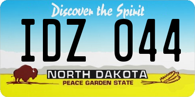 ND license plate IDZ044