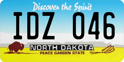 ND license plate IDZ046