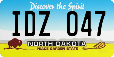 ND license plate IDZ047