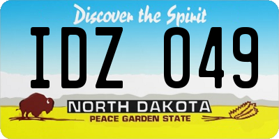 ND license plate IDZ049