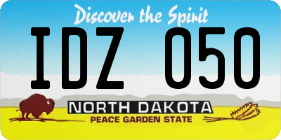 ND license plate IDZ050