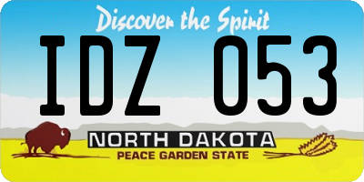 ND license plate IDZ053