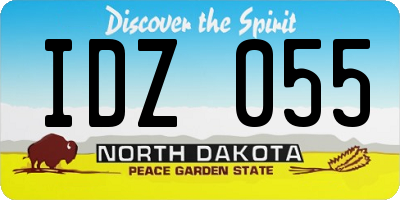 ND license plate IDZ055