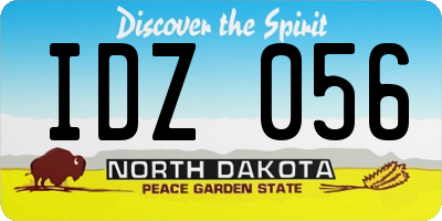 ND license plate IDZ056