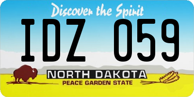 ND license plate IDZ059