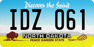 ND license plate IDZ061
