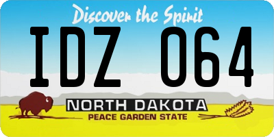 ND license plate IDZ064