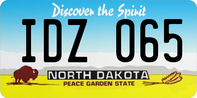 ND license plate IDZ065