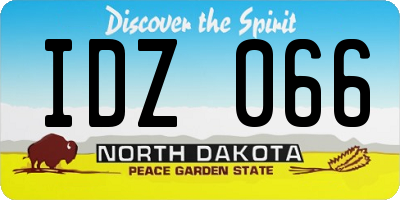 ND license plate IDZ066