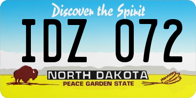 ND license plate IDZ072