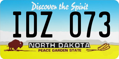 ND license plate IDZ073