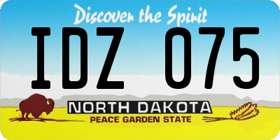 ND license plate IDZ075