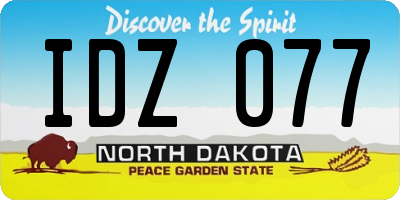 ND license plate IDZ077