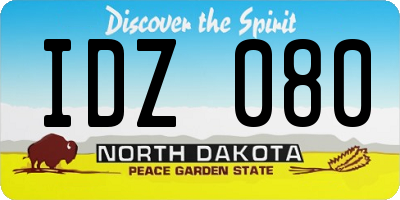 ND license plate IDZ080