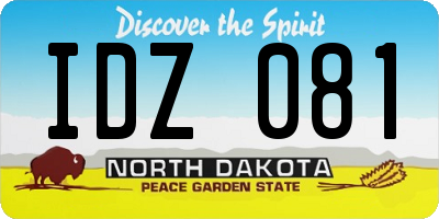 ND license plate IDZ081