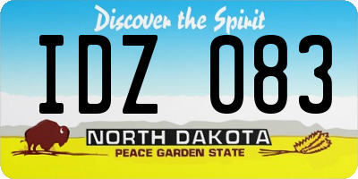 ND license plate IDZ083