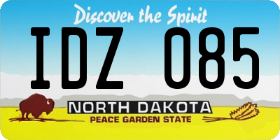 ND license plate IDZ085