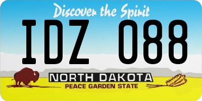 ND license plate IDZ088