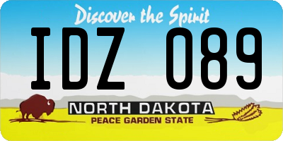 ND license plate IDZ089