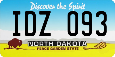 ND license plate IDZ093
