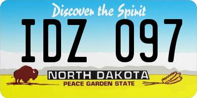 ND license plate IDZ097