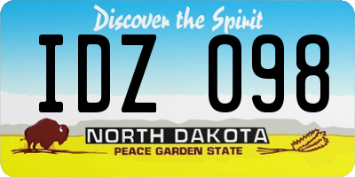 ND license plate IDZ098
