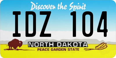 ND license plate IDZ104