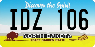 ND license plate IDZ106