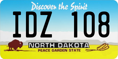 ND license plate IDZ108