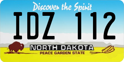 ND license plate IDZ112