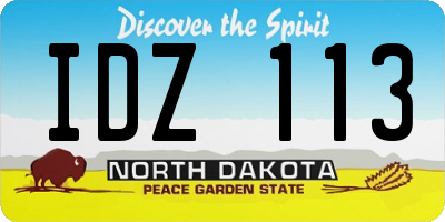 ND license plate IDZ113