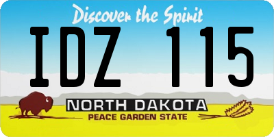 ND license plate IDZ115
